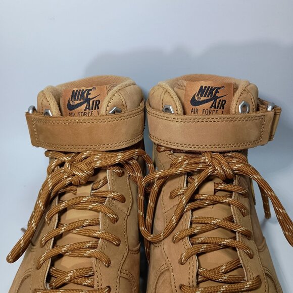 RARE Nike Air Force 1 Mid 07 PRM QS 2014 Flax Wheat 715889-200 Men's Size 8" - Picture 4 of 9